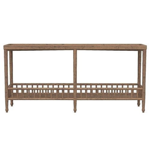 Mango Wood Console Table with Shelf 3D model CGTrader