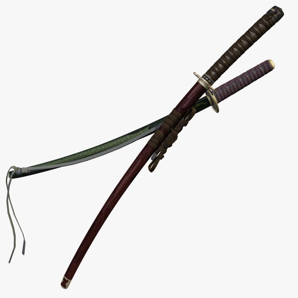 Katanas sheathed