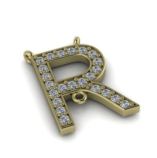 Pendant Letter R Model 3788 3D model 3D printable | CGTrader