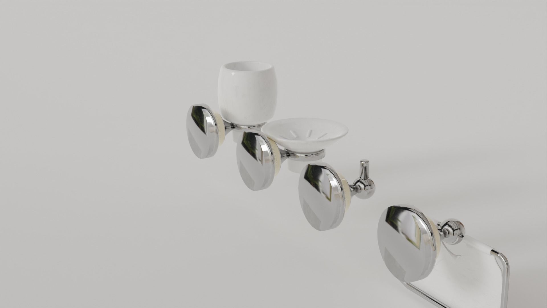 Luxury Bathroom Wall Decor Set Minimalist and Modern 3D model CGTrader