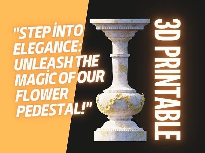 3D model Enchanting Flower adorned Pedestal for Games and Films VR / AR