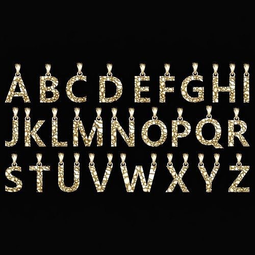 AtoZ LETTERS Alphabets ROCKS PENDANT 3D print model 3D model 3D ...