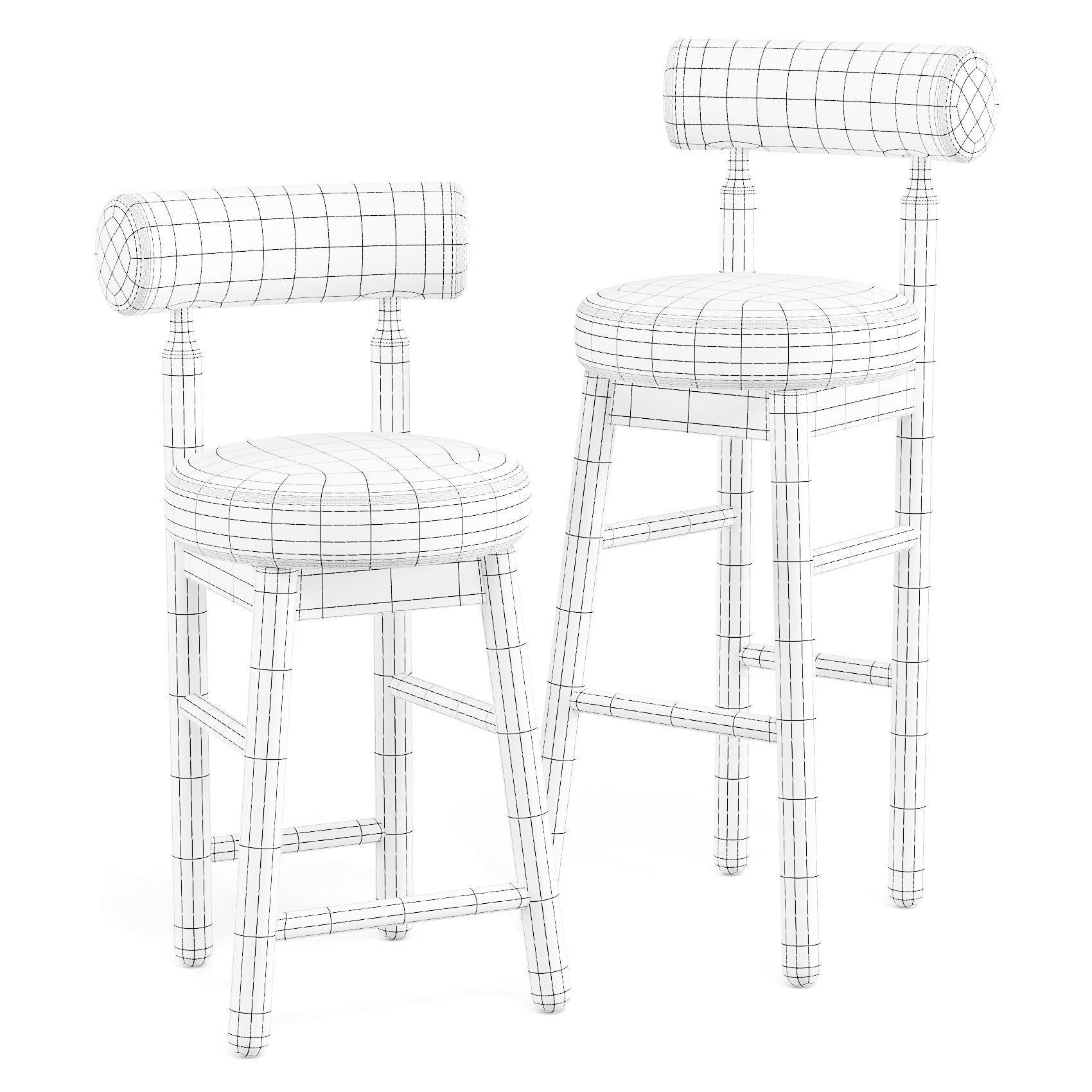 Lulu and Ross Bar and Counter Stool 3D model CGTrader