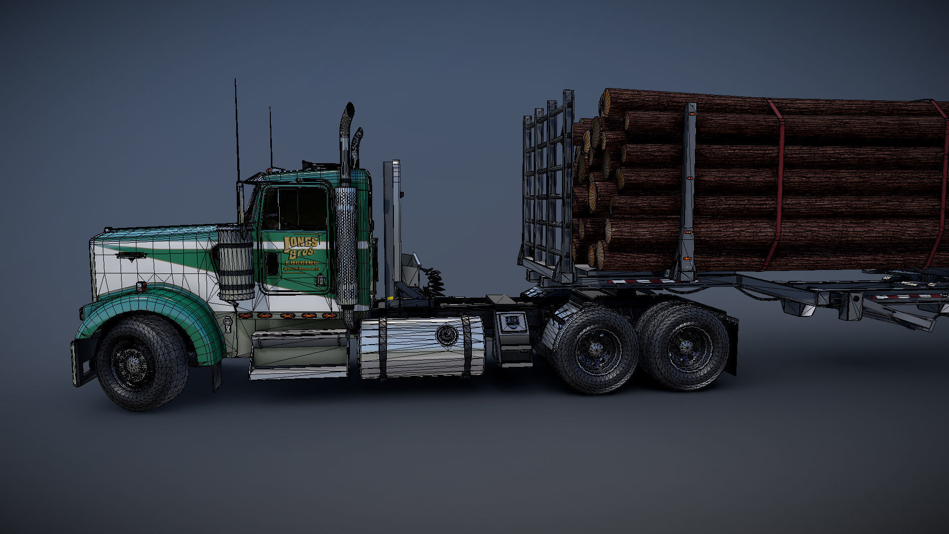 3D model Kenworth W900L logger VR / AR / low-poly | CGTrader