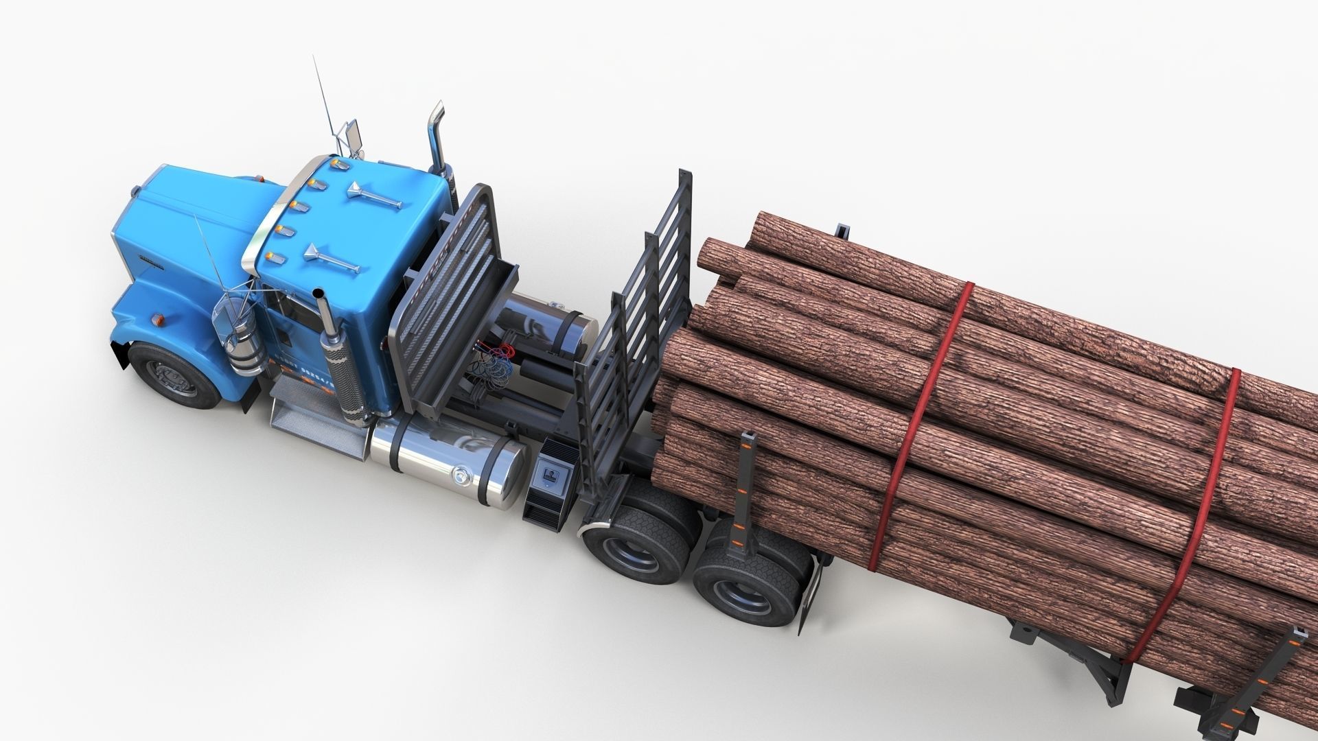 3D model Kenworth W900L logger VR / AR / low-poly | CGTrader