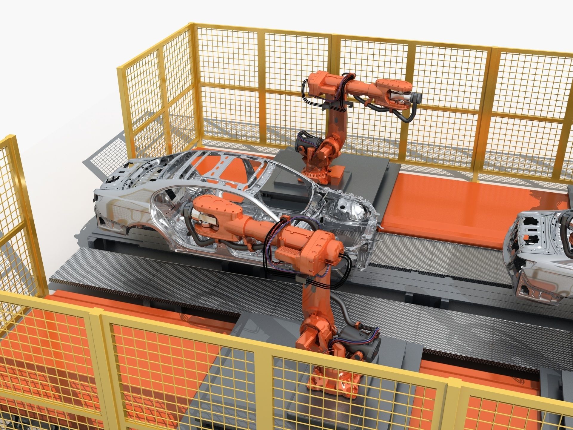 Automobile Assembly Line 3D model CGTrader