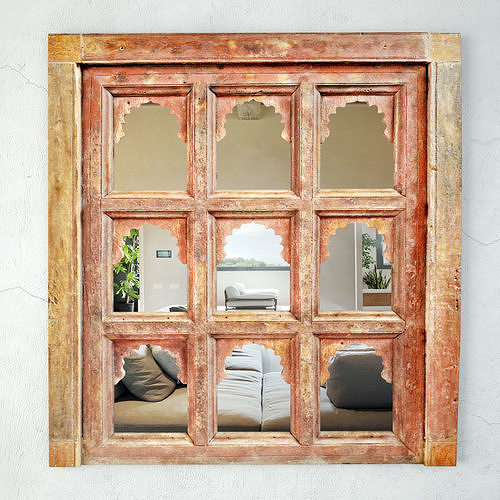 Antique Jodhpur Temple Shelf Mirror 3D model CGTrader