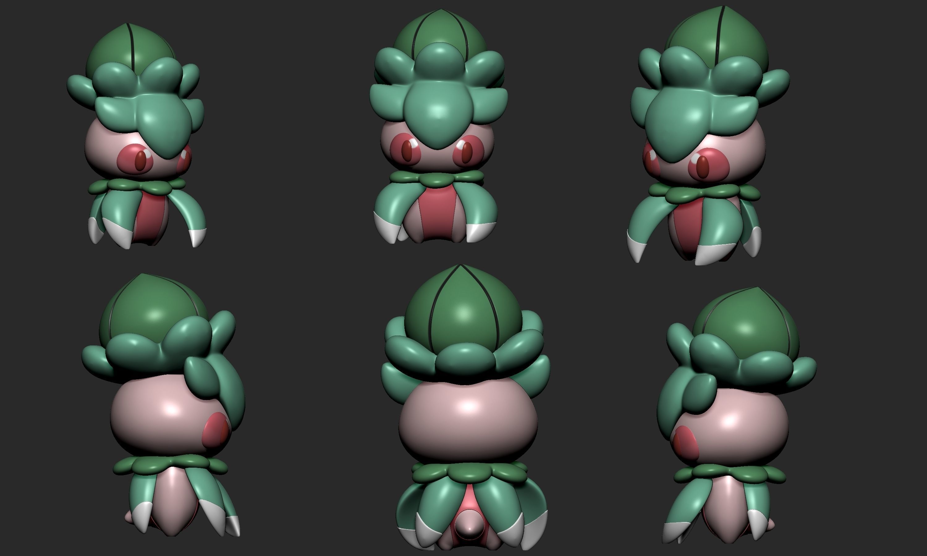 Pokemon - Fomantis and Lurantis with 2 poses 3D model 3D printable ...