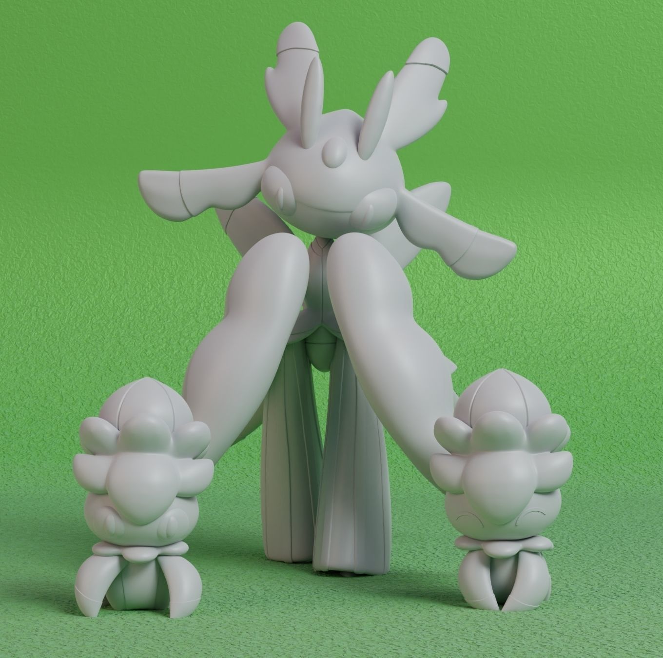 Pokemon - Fomantis and Lurantis with 2 poses 3D model 3D printable ...