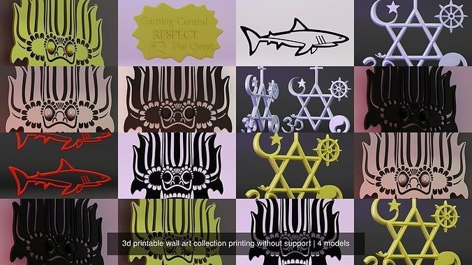 3d printable wall art collection printing without support | CGTrader