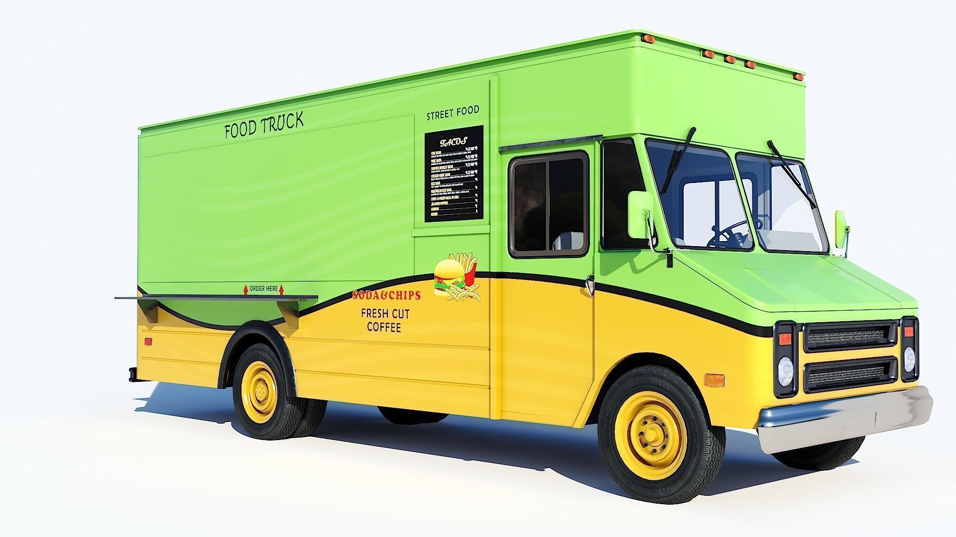 3D Model Collection Street food step van VR / AR / low-poly | CGTrader