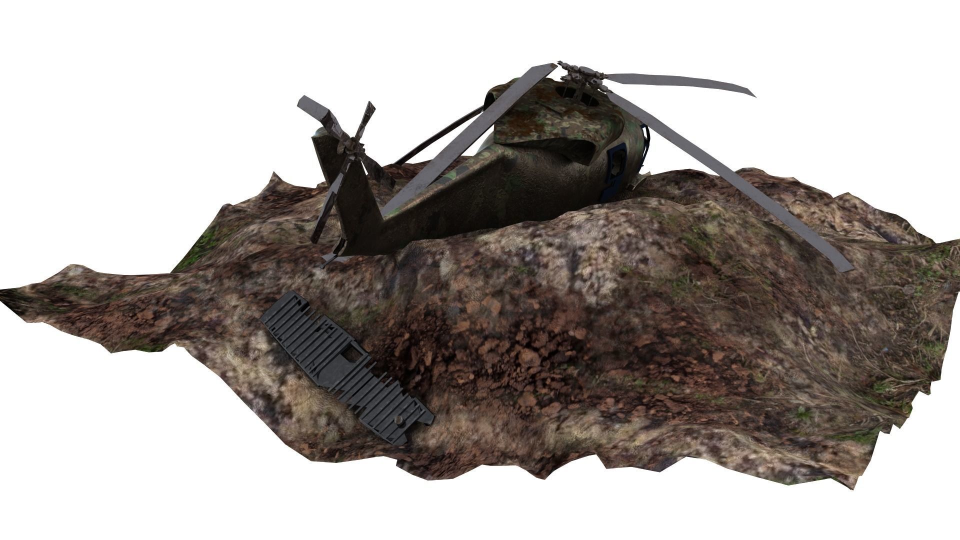 3D model Crashed Helicopter VR / AR / lowpoly CGTrader