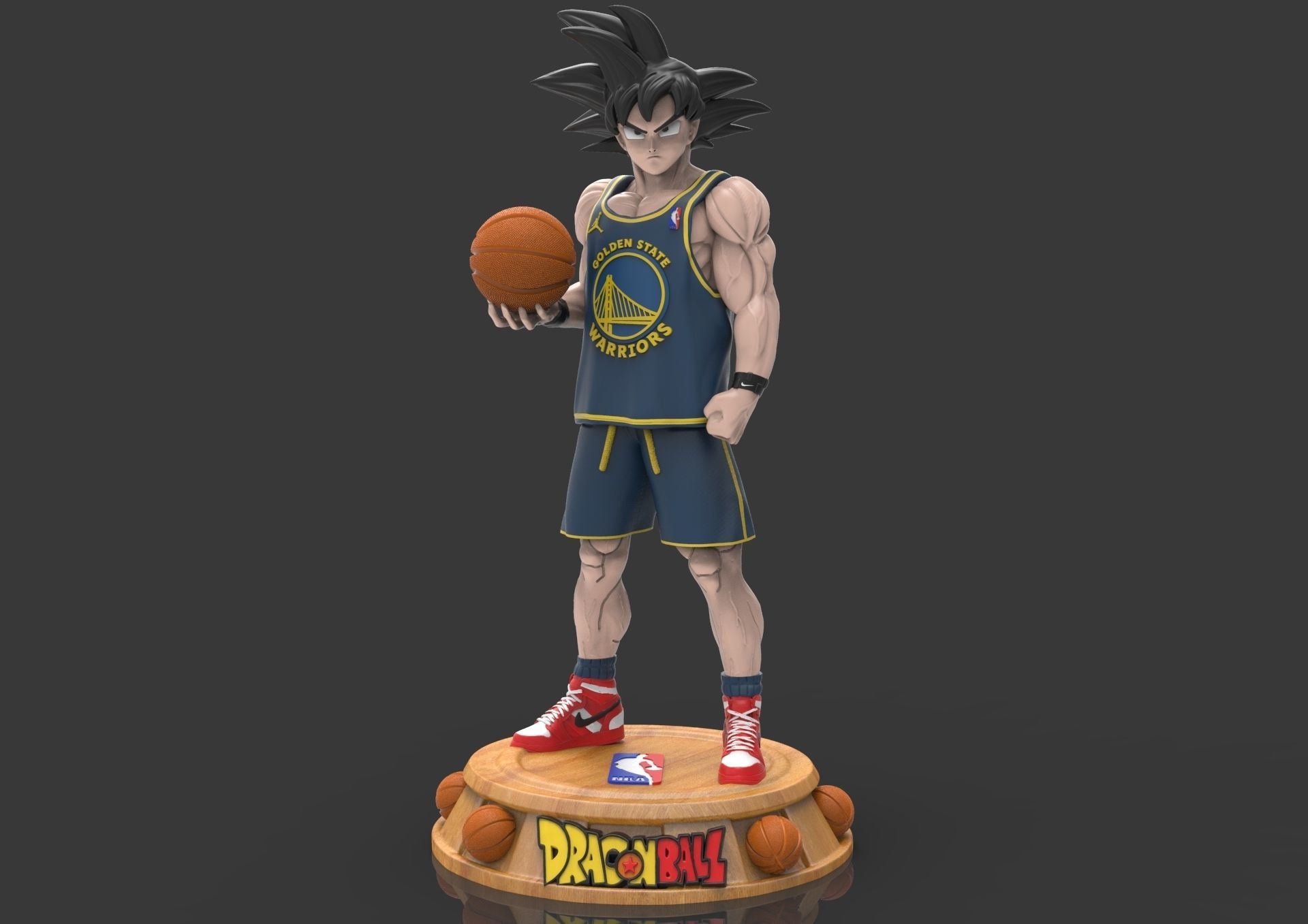 Goku Basketball NBA golden state warriors action figure 3D model