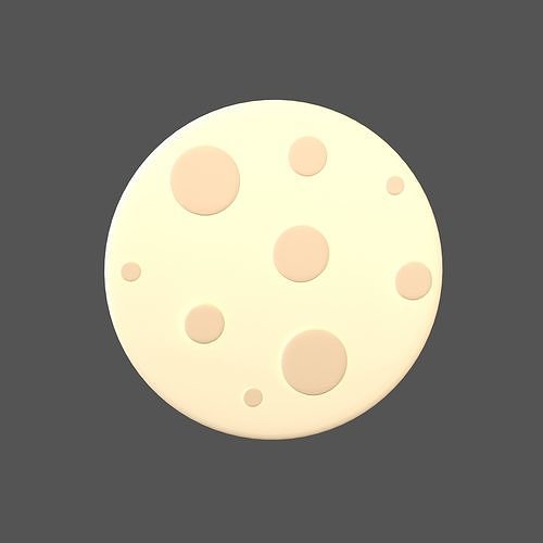 3D model New Moon Emoji v1 001 VR / AR / lowpoly CGTrader