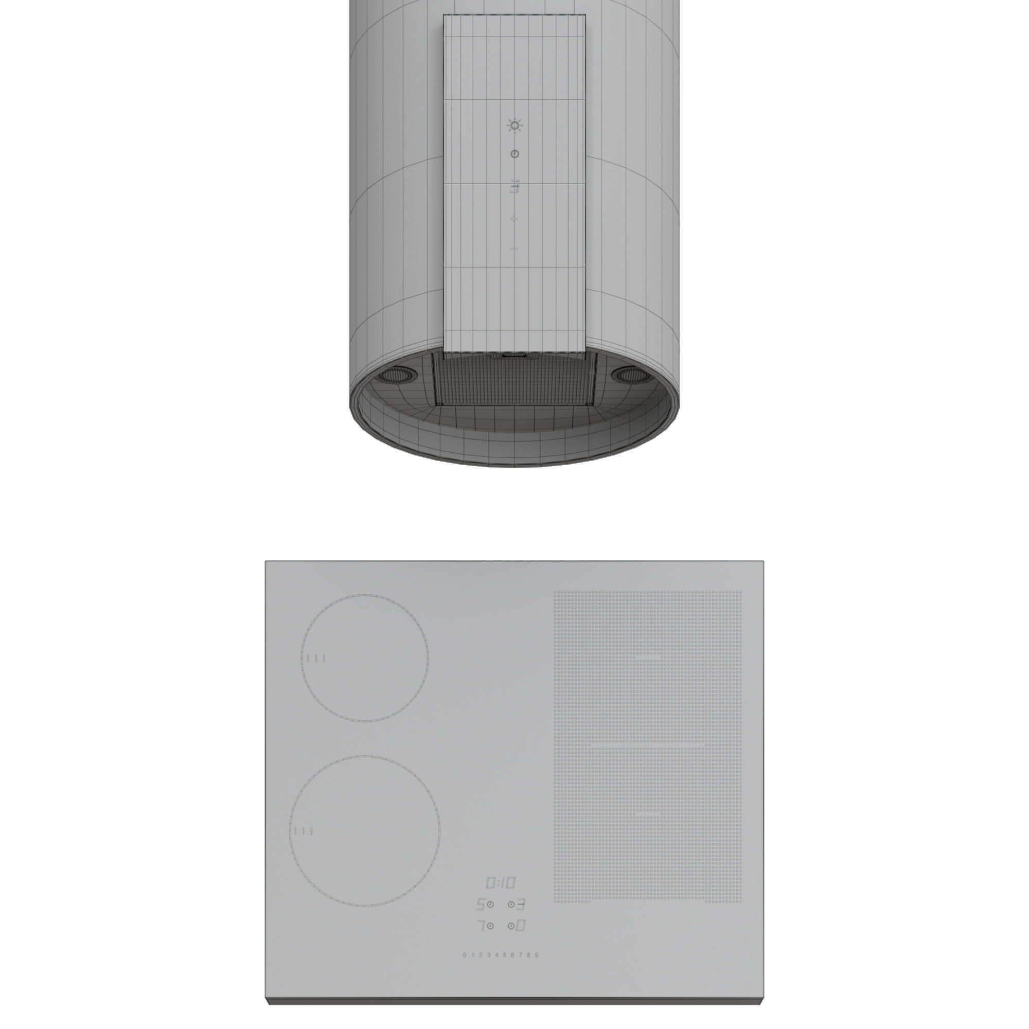 Induction Cooktop Miele and Range Hood 3D model CGTrader