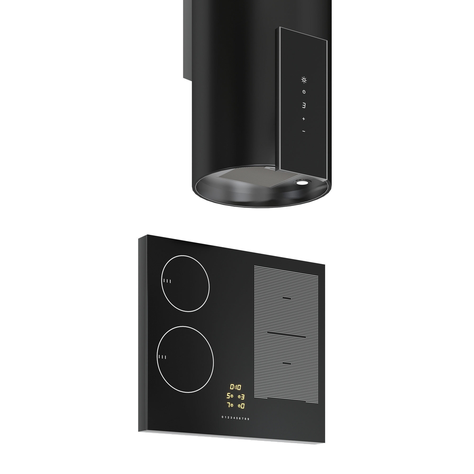 Induction Cooktop Miele and Range Hood 3D model CGTrader