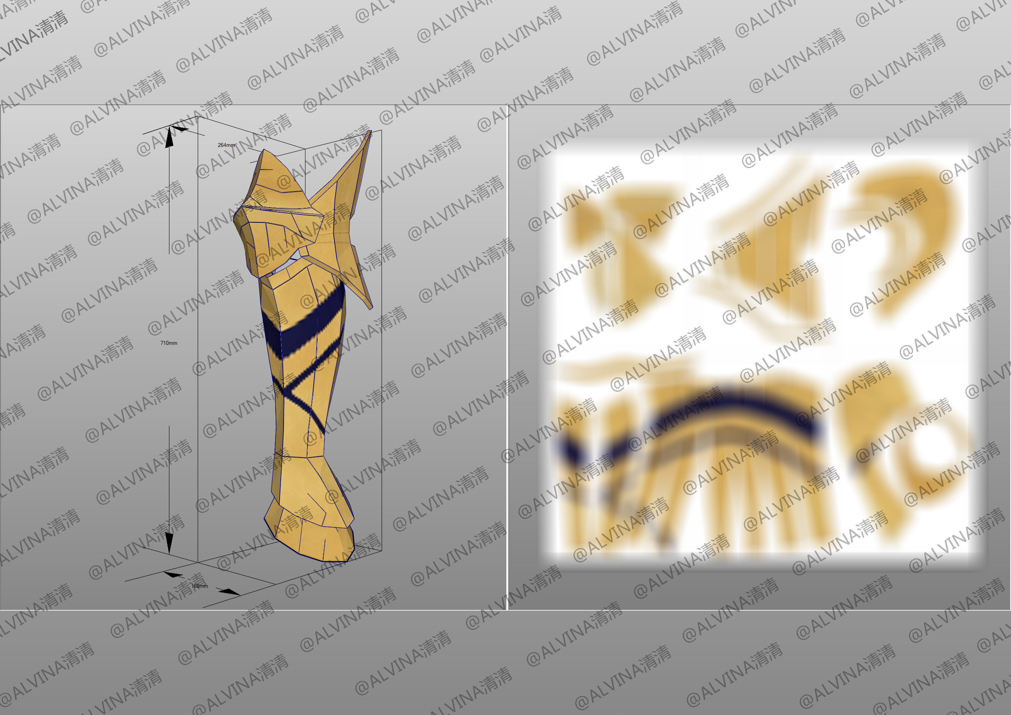 3D model Fate Gilgamesh Armor - Cosplay Pepakura Foam Full VR / AR ...