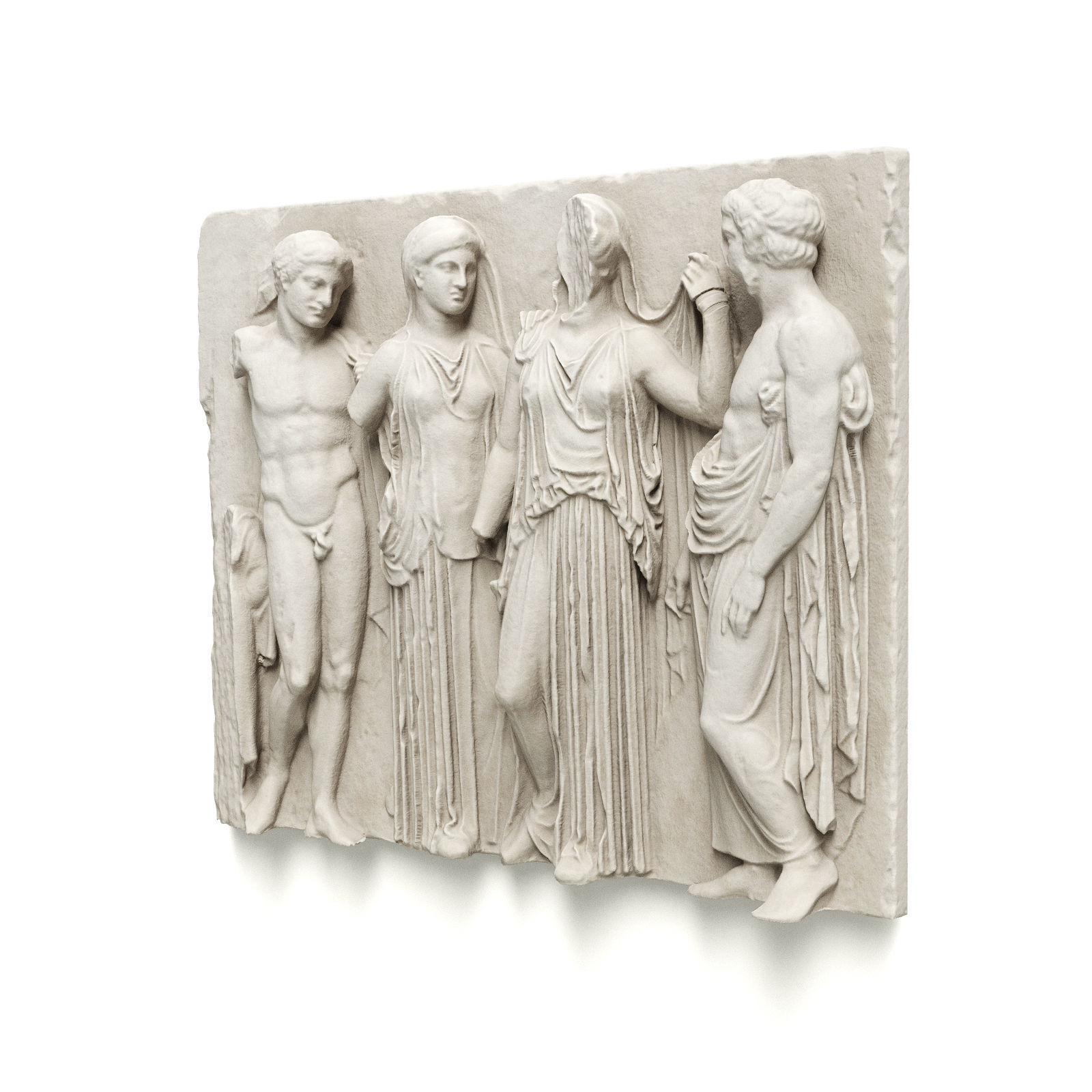 3D model Greek Attic relief wall panel VR / AR / lowpoly CGTrader