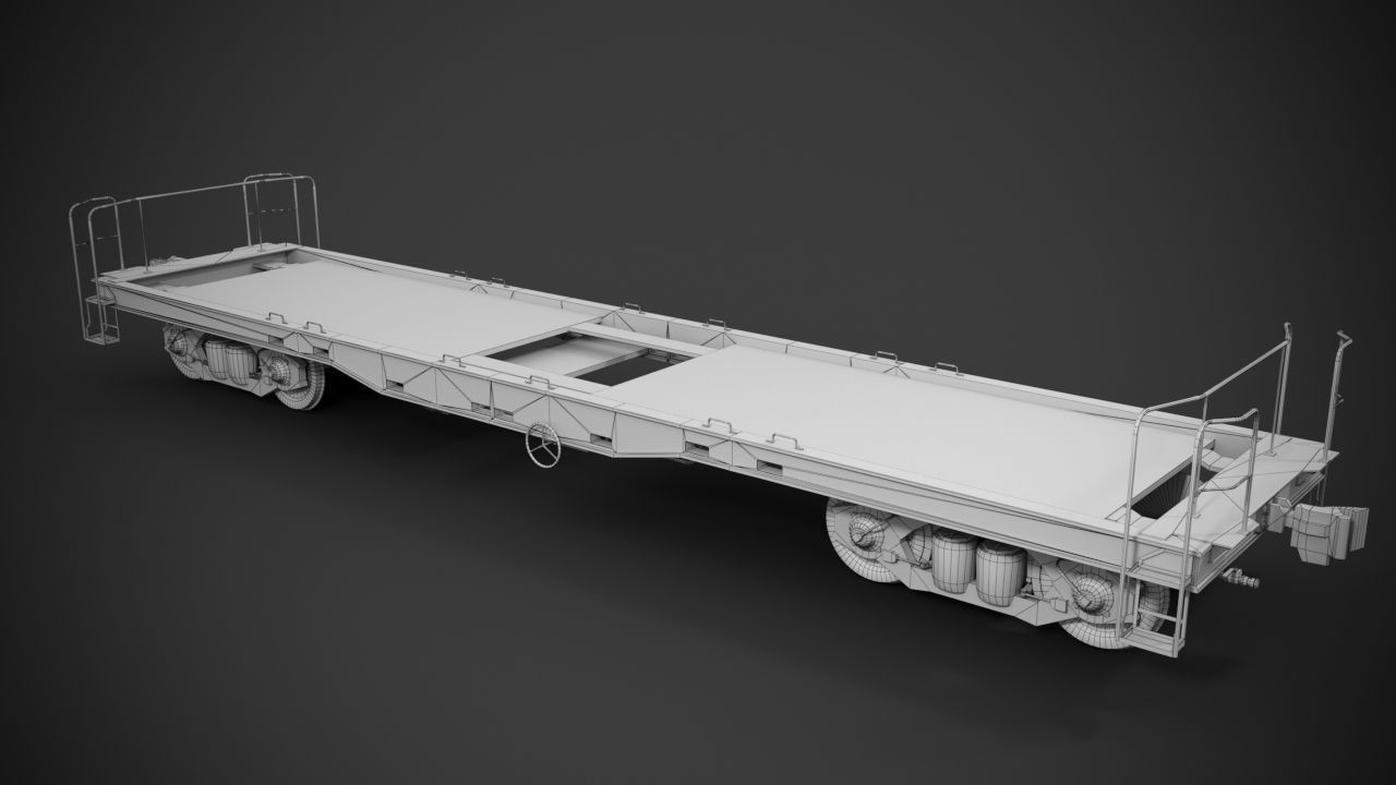 Flatbed rail car 3D model CGTrader