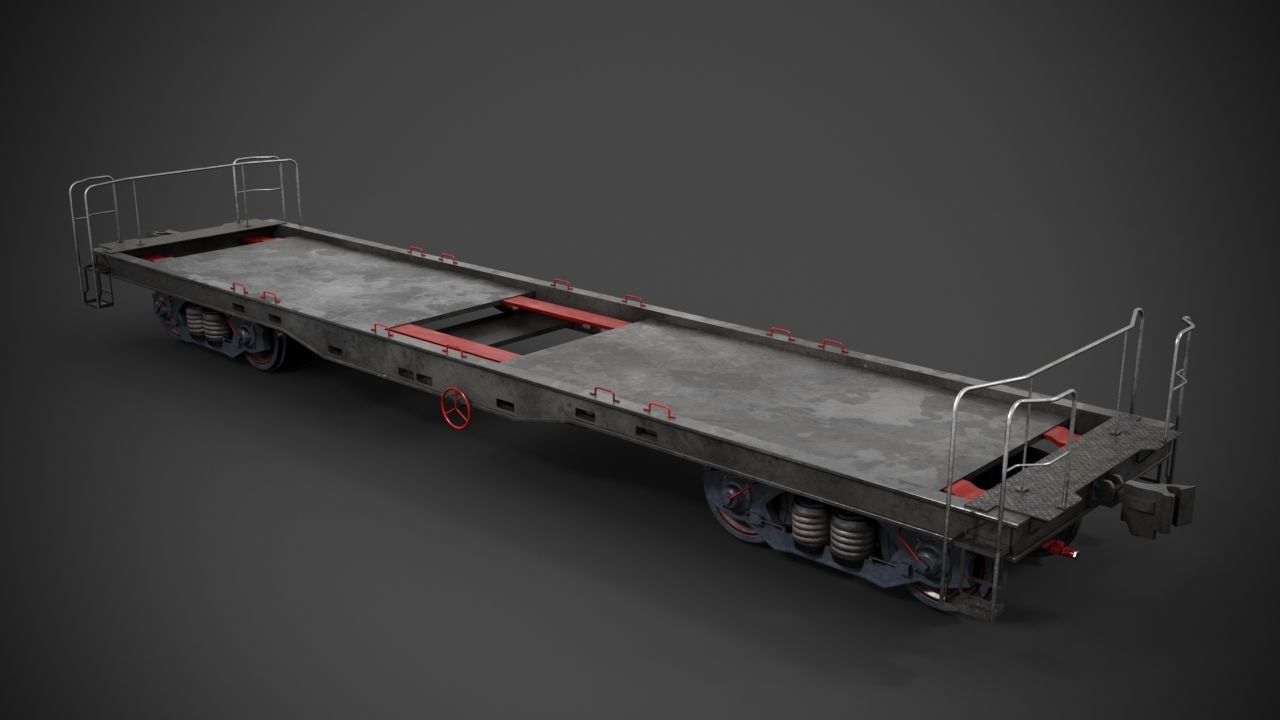 Flatbed rail car 3D model CGTrader