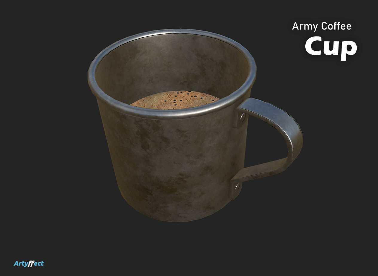 WW2 Military Coffee Cup Game Ready Textured free VR / AR / lowpoly 3D