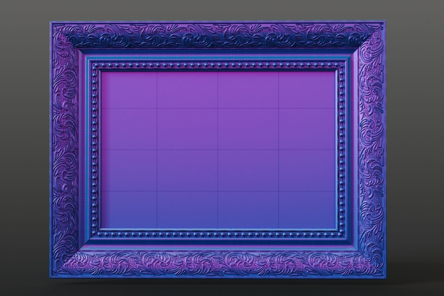 Antique oil painting and decorative frame 3D model CGTrader