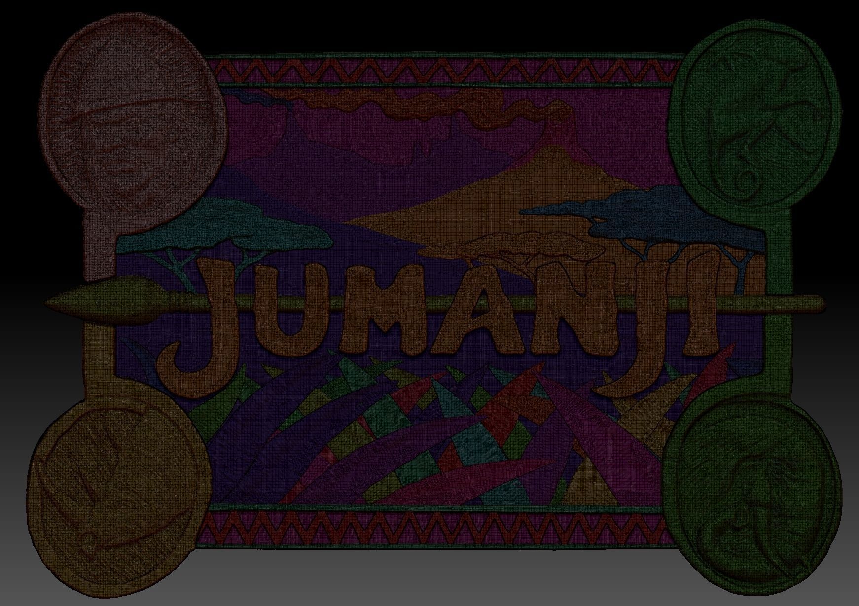 Jumanji game cover print 3D model CGTrader