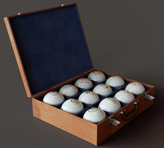 Red Cricket Ball Box Collection 3D model CGTrader