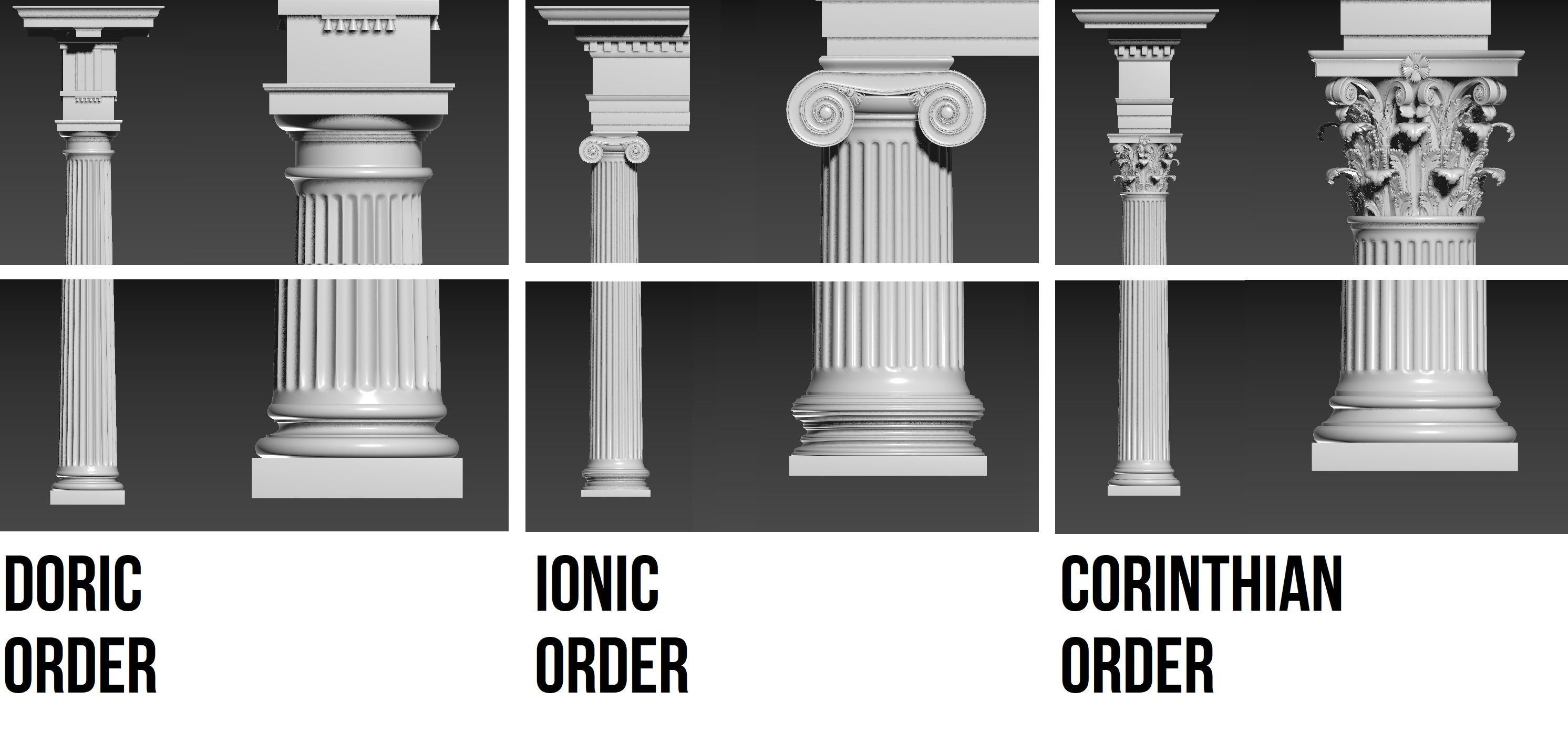 Roman Architectural Pillar Orders 3D Model Collection CGTrader
