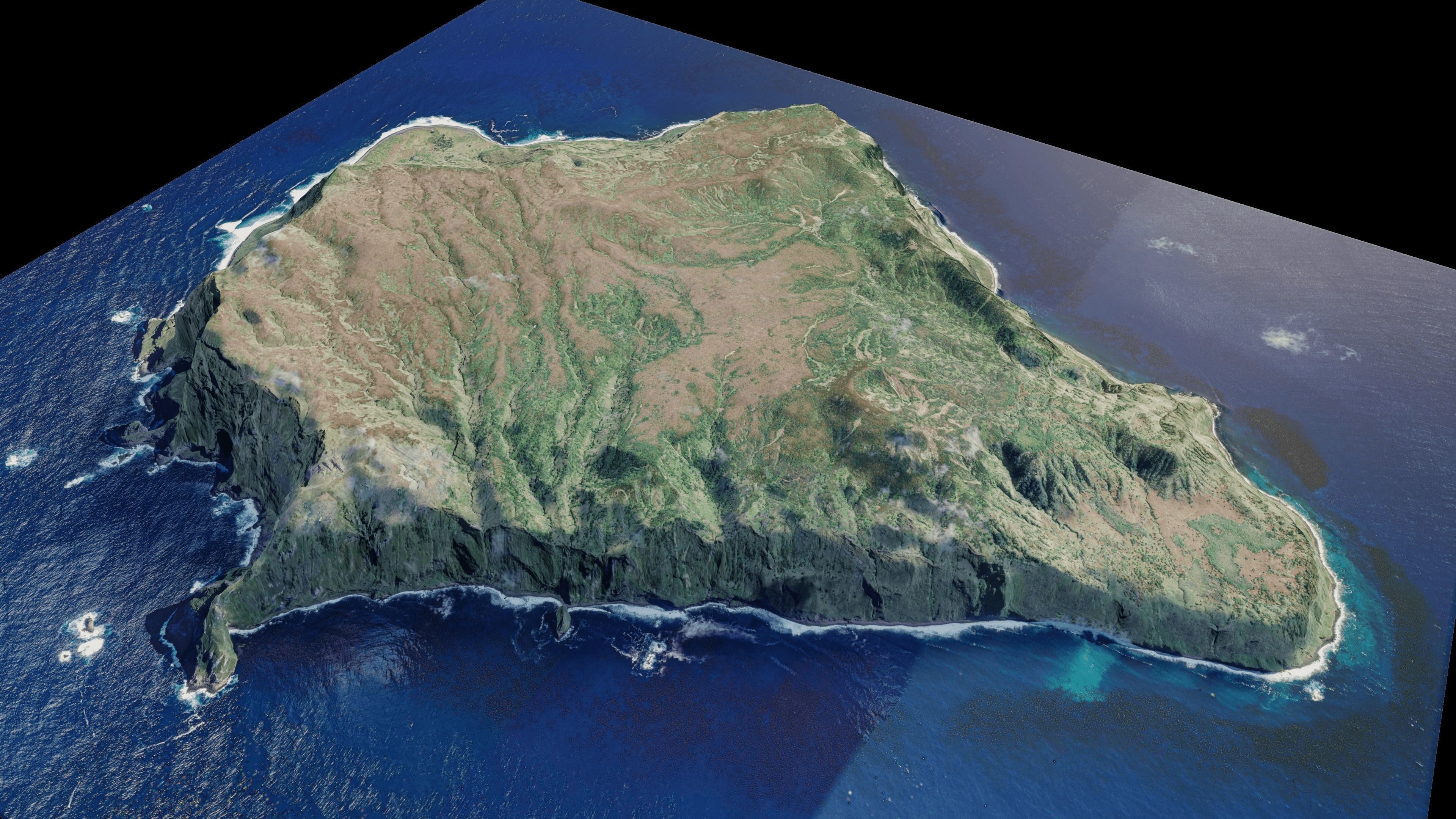3D model Inaccessible Island 3d Model Terrain VR / AR / low-poly | CGTrader
