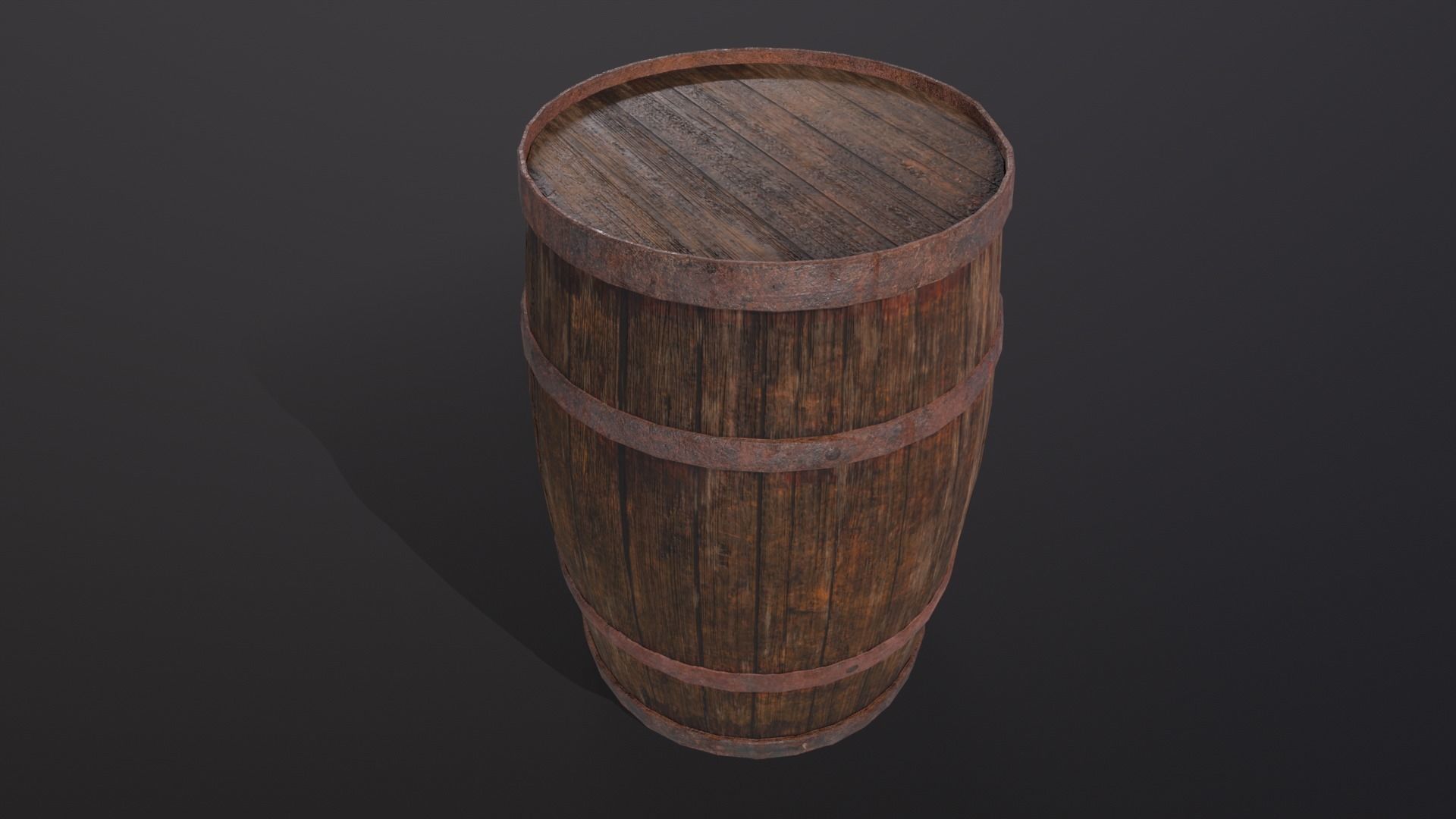 3D model Rustic Old Barrel - Game Ready - Low Poly - PBR VR / AR / low ...