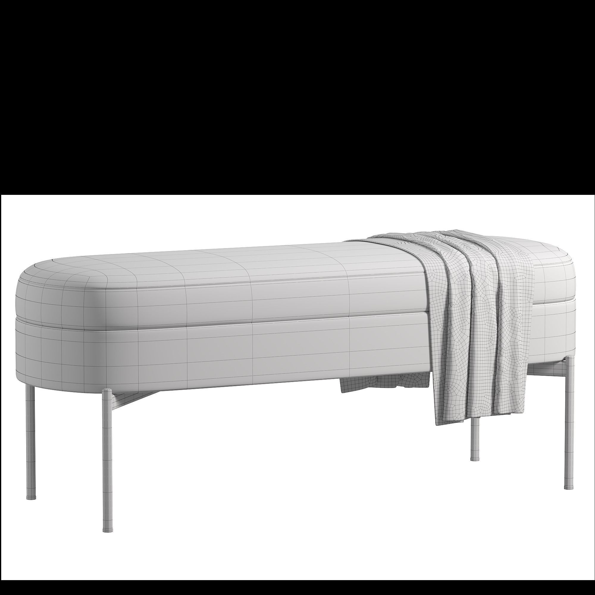 Chloe Storage Bench By Englishelm 3D model CGTrader