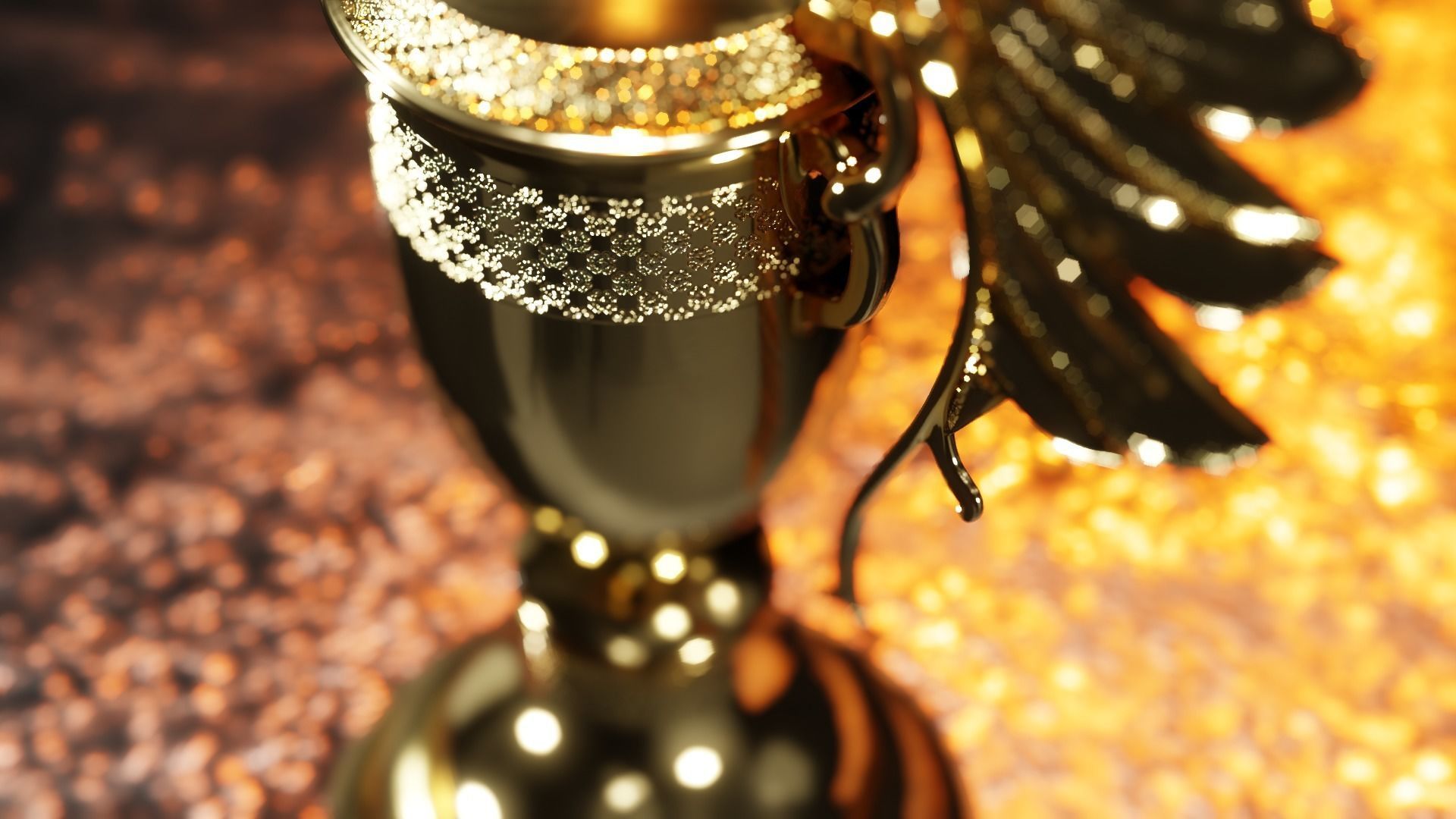 Golden Trophy Wing 3D model CGTrader