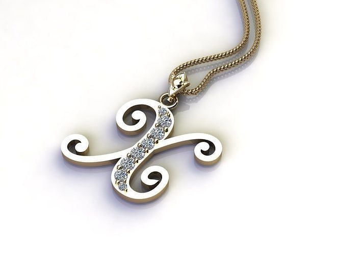 Letter X Pendant New Design Cad 3D model 3D printable | CGTrader