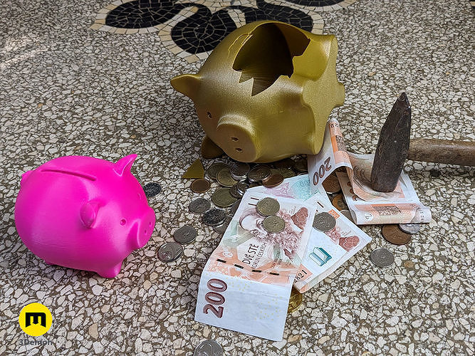 Save n Smash Piggy Bank 3D model 3D printable CGTrader