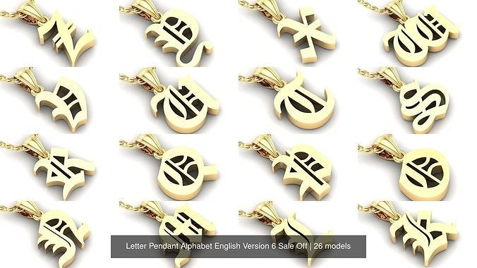Letter Pendant Alphabet English Version 6 Sale Off 3D Model Collection ...