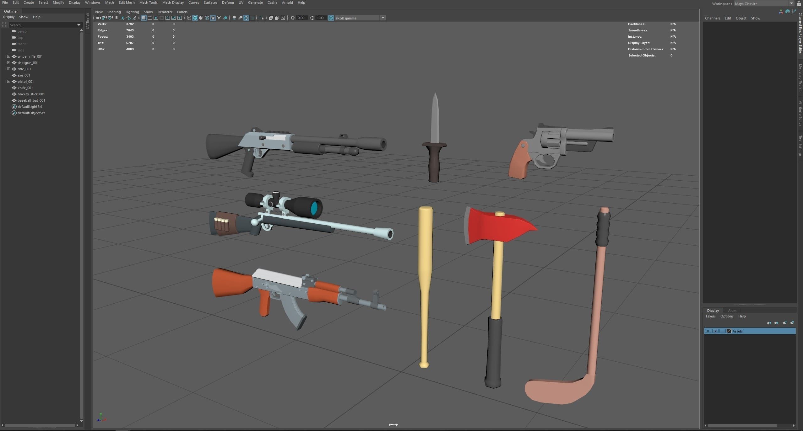 Weapons FREE free VR / AR / low-poly 3D model | CGTrader