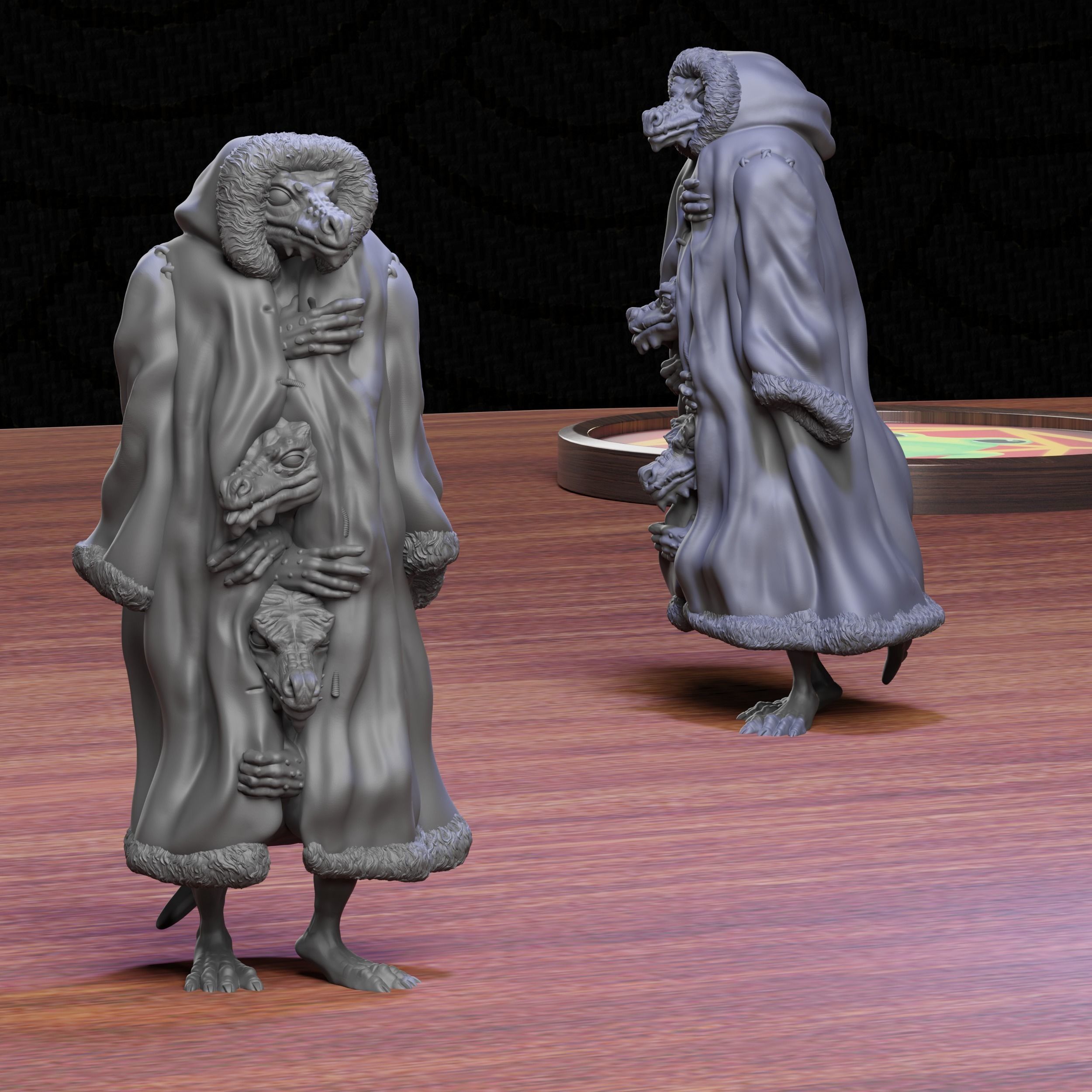 Three Kobolds in a trench coat 3D model 3D printable | CGTrader