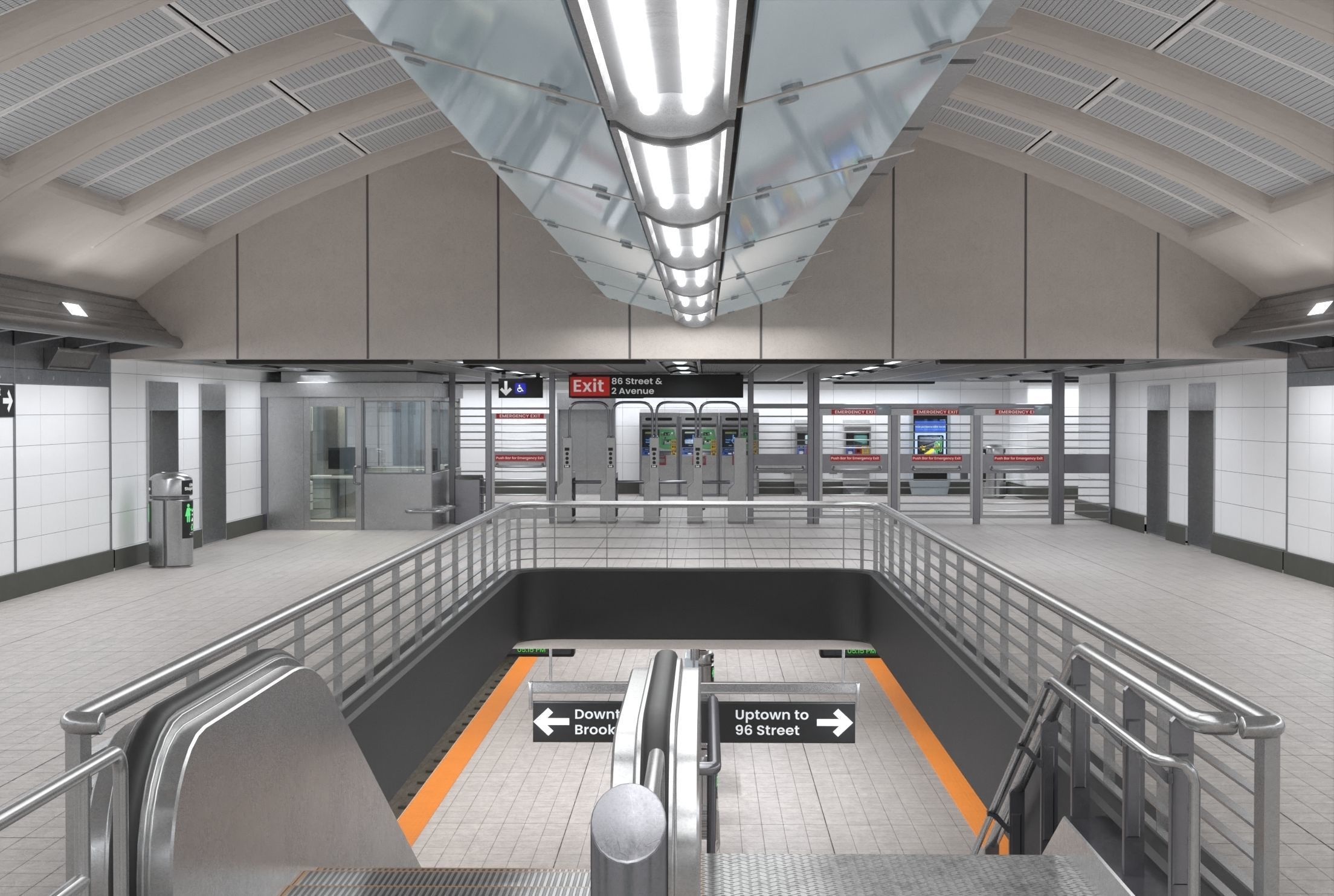 3D model Subway station with car VR / AR / low-poly | CGTrader