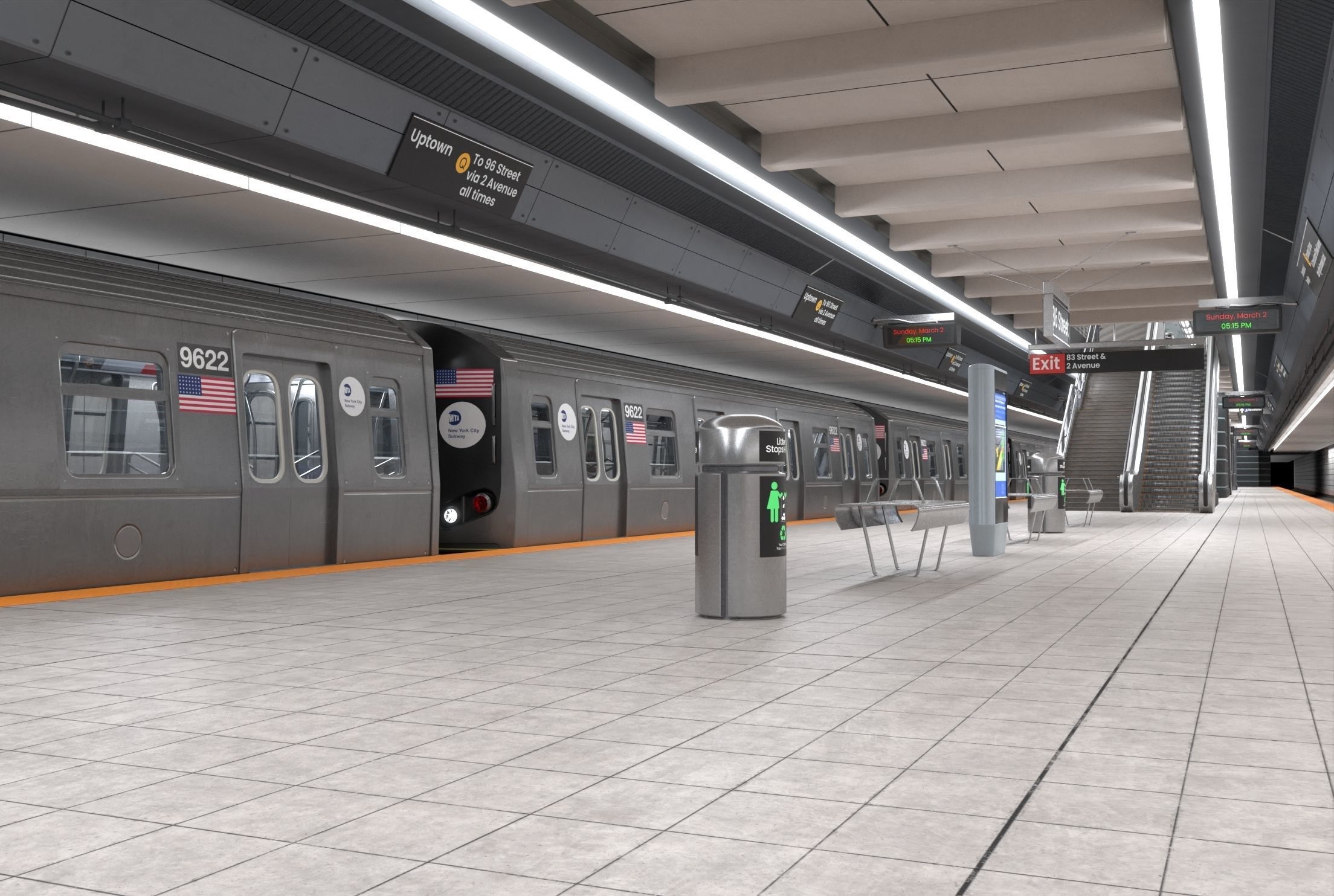 3D model Subway station with car VR / AR / low-poly | CGTrader
