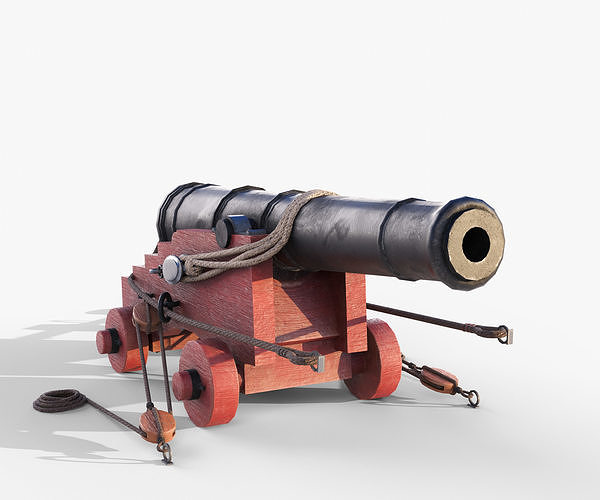 3D model 18th Century Naval Cannon VR / AR / lowpoly CGTrader