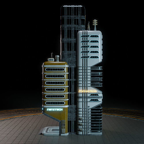 3D model SCIFI ATOMPUNK BUILDING 07 VR / AR / low-poly | CGTrader