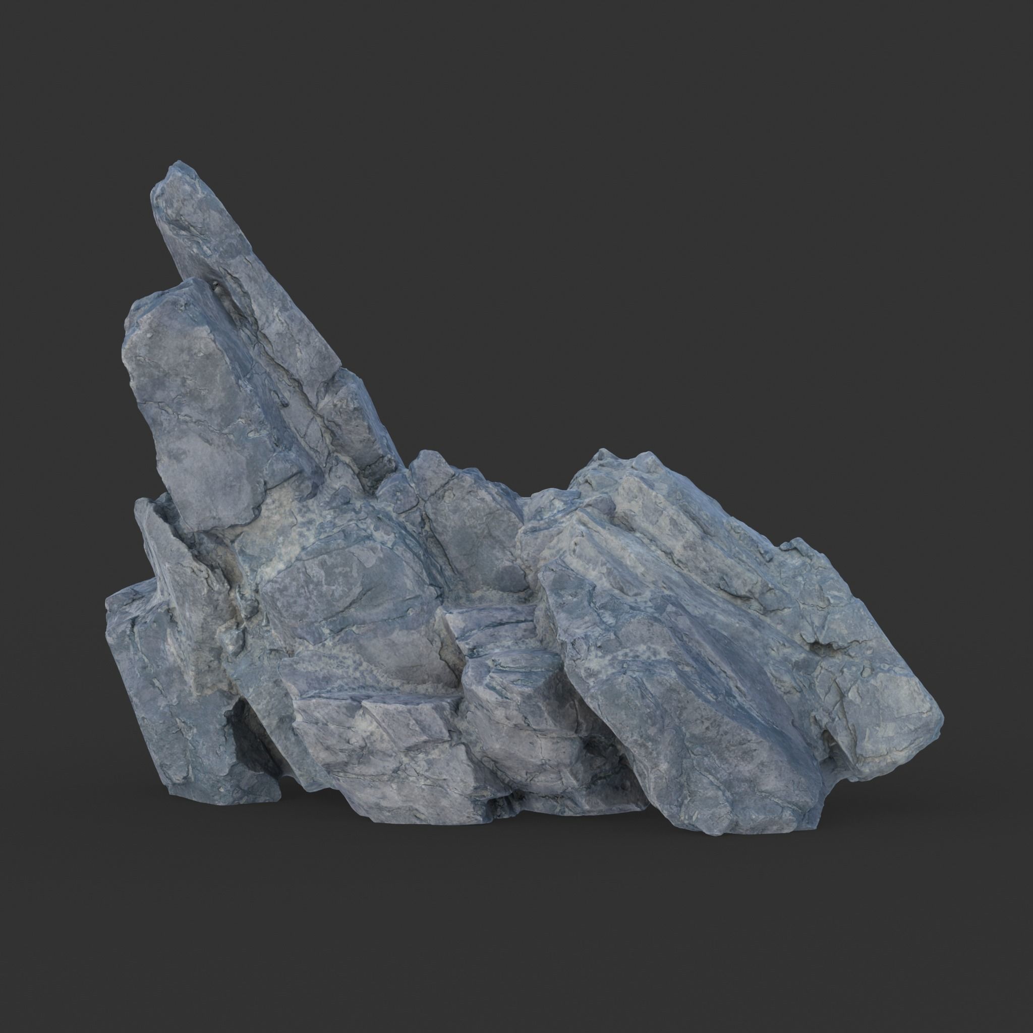 3D model Low poly Gray Spiky Modular Rock 230715 VR / AR / low-poly ...