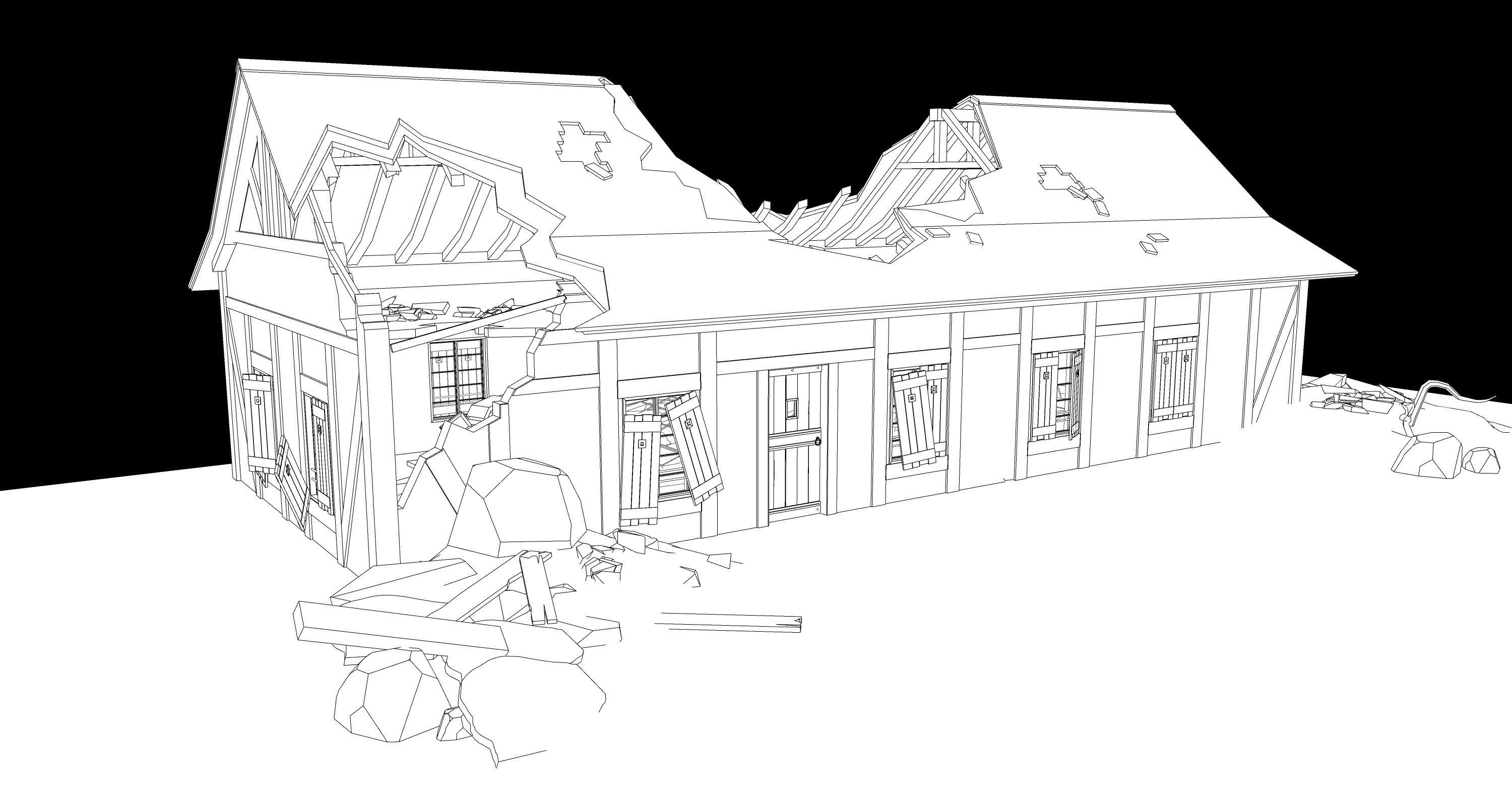 Broken House 2 3D model CGTrader