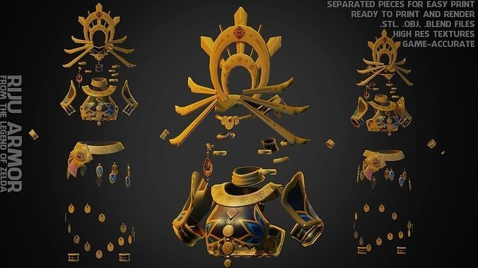 The Legend of Zelda Riju Armor for Cosplay 3D model 3D printable | CGTrader