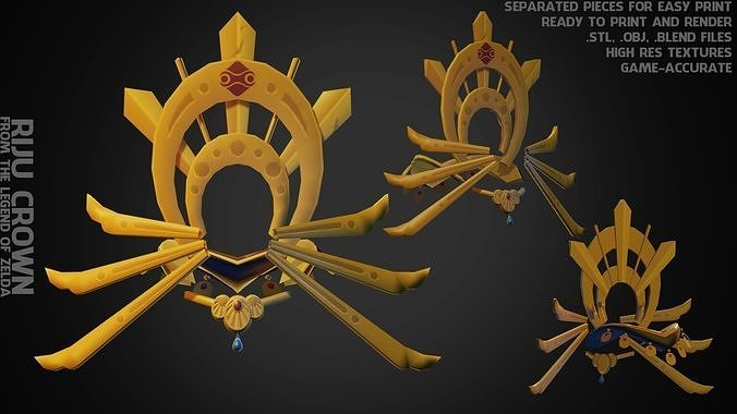 The Legend of Zelda Riju Crown for Cosplay 3D model 3D printable | CGTrader