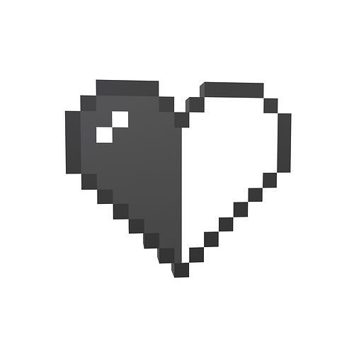 3D model Pixel Heart v2 032 VR / AR / low-poly | CGTrader