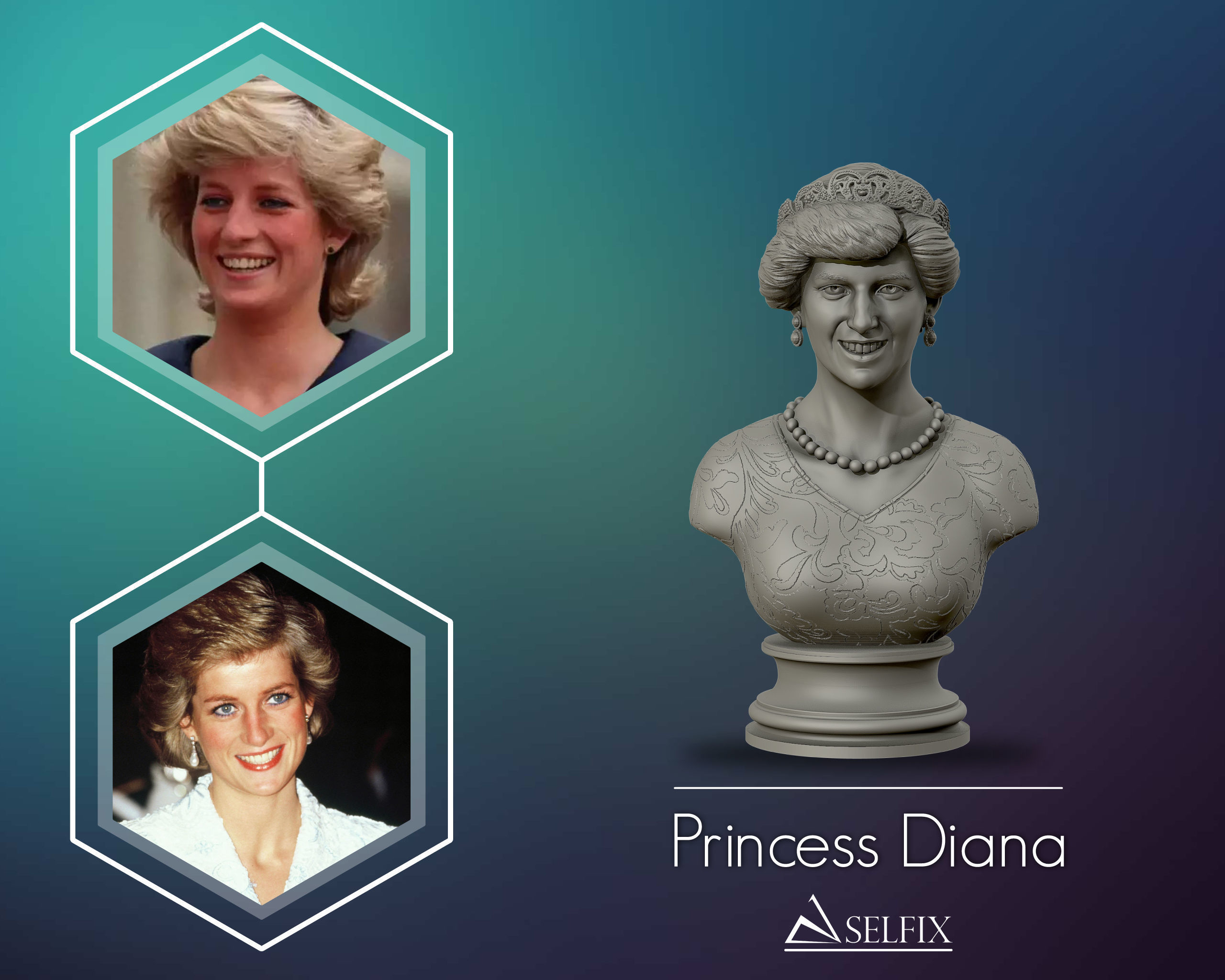 Princess Diana 3D model ready to print 3D model 3D printable | CGTrader
