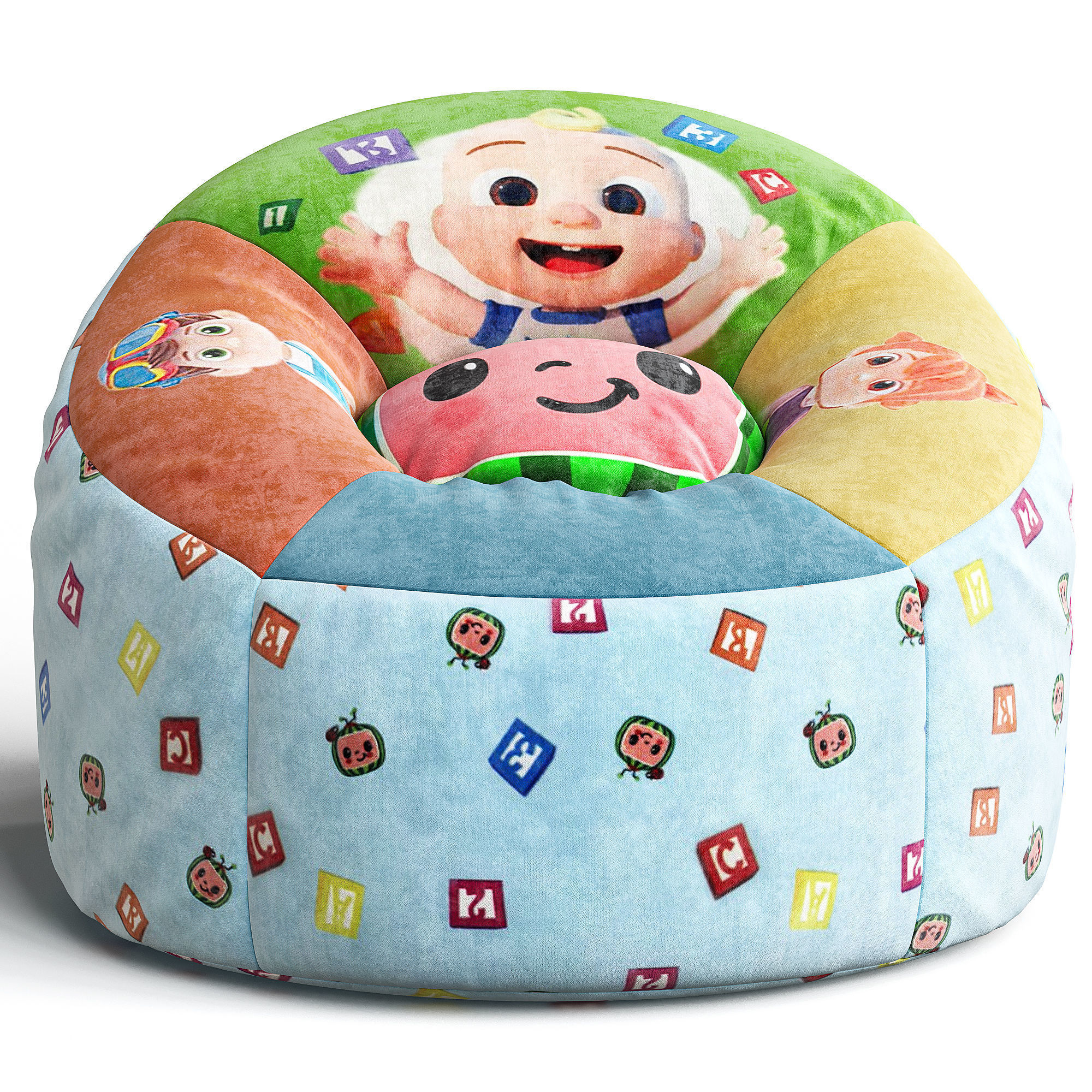 Round Bean Bag Chair for Children Room 3D model CGTrader