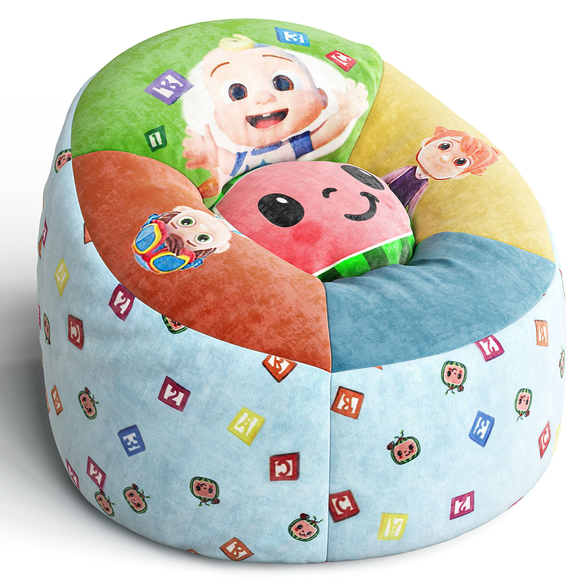 Round Bean Bag Chair for Children Room 3D model CGTrader